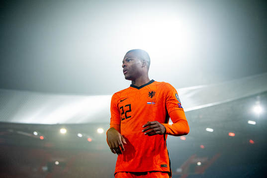 Denzel Dumfries of Netherlands