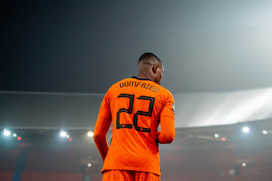 Denzel Dumfries of Netherlands