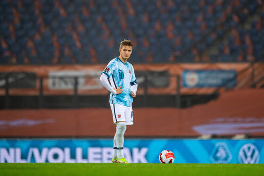Martin Ødegaard of Norway looks dejected