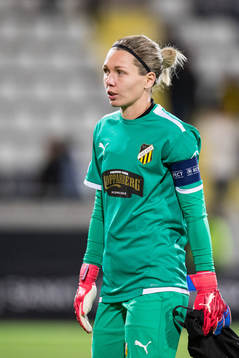 Goalkeeper Jennifer Falk of Häcken looks dejected