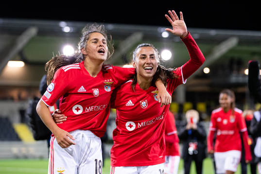Francisca Nazareth and Catarina Amado of Benfica celebrates
