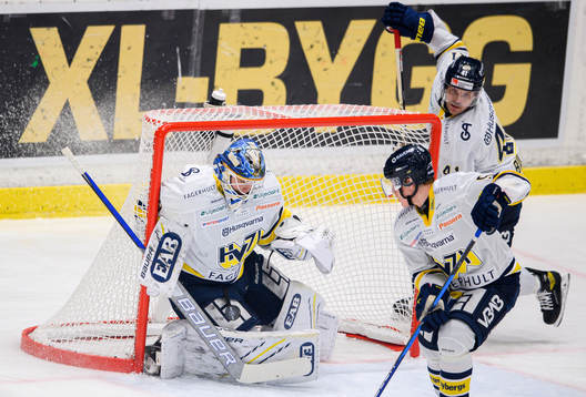 s målvakt Filip Larsson och Chad Billins