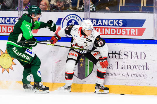 Färjestads Linus Johansson och Malmö Redhawks Christoffer