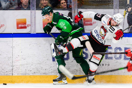 Färjestads Gustav Rydahl och Malmö Redhawks Ponthus