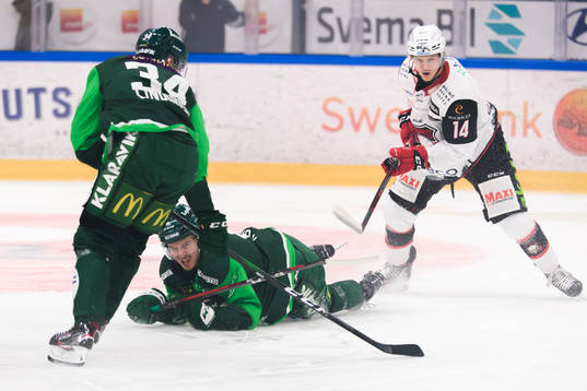 Färjestads Joakim Nygård och Malmö Redhawks Carl-Johan