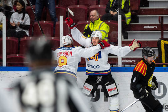 Malmö Redhawks Lance Bouma jublar och Brynäs Chay Genoway