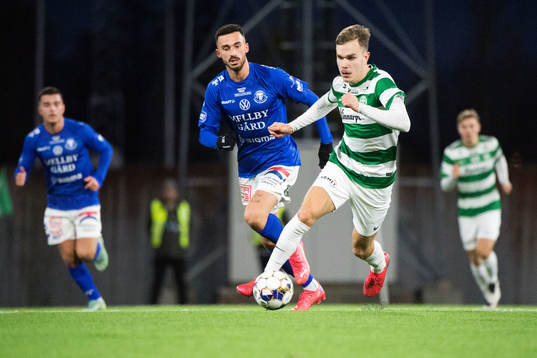 Västerås Dusan Jajic och Trelleborgs Simon Amin