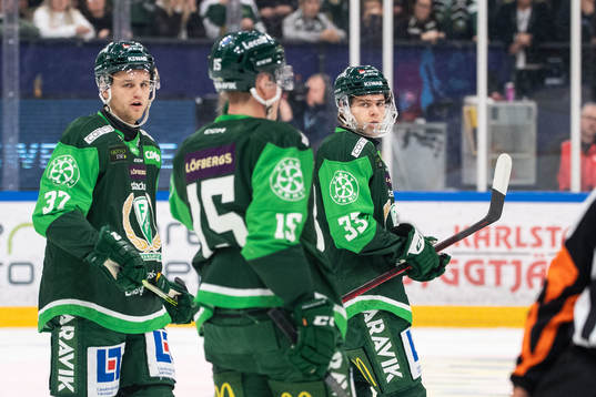 Färjestads Adam Ginning och Albert Johansson deppar
