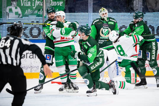 Färjestads Linus Johansson och Jesse Virtanen