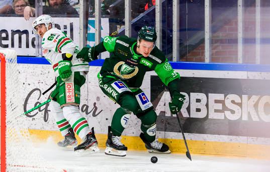 Rögles Ludvig Larsson och Färjestads Gustav Rydahl
