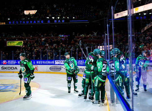Färjestads spelare jublar