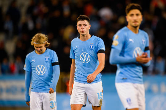 Malmö FFs Sebastian Nanasi, Anel Ahmedhodzic och Peter