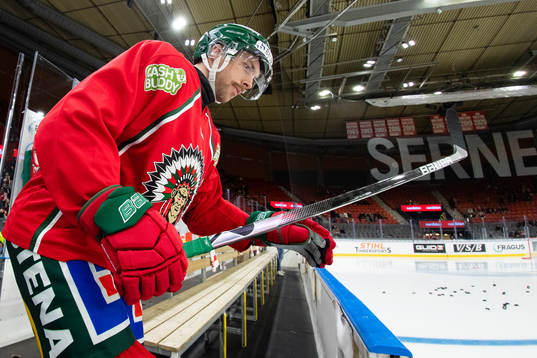 Frölundas Anders Grönlund innan ishockeymatchen i SHL
