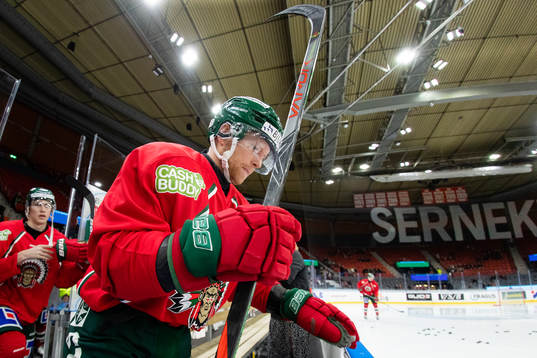 Frölundas Ryan Lasch innan ishockeymatchen i SHL mellan