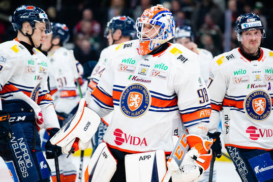 Växjös målvakt Janis Kalnins deppar