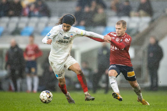 Helsingborgs Adam Kaied och Örgrytes Hampus Dahlqvist