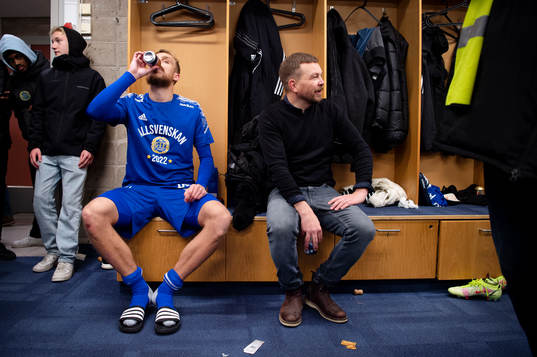 Sundsvalls Pontus Engblom och tränare Henrik Åhnstrand