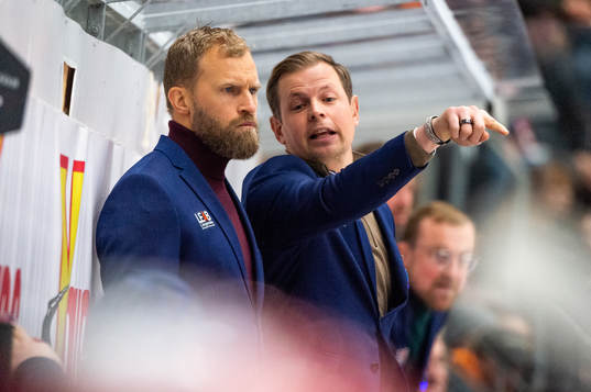 Oskarshamns tränare Martin Filander och assisterande