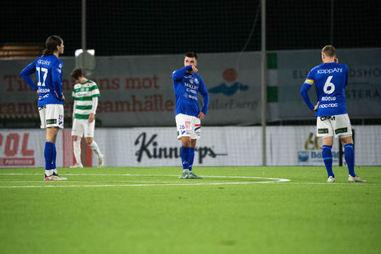 Trelleborgs Isak Jönsson, Haris Brkic och Jesper Modig