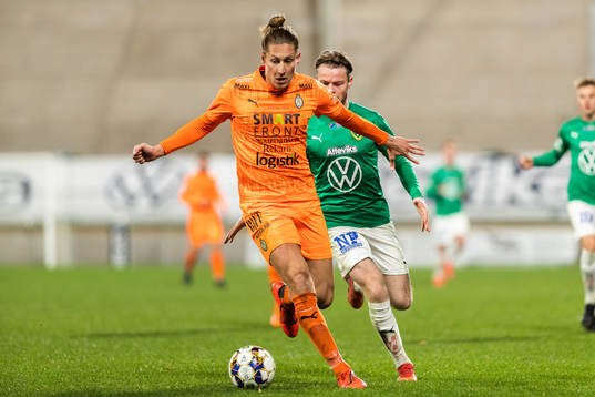 AFC Eskilstunas Felix Michel och Jönköpings Daniel Ljung