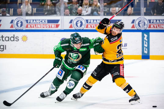 Färjestads Gustav Rydahl och Luleås Brendan Shinnimin