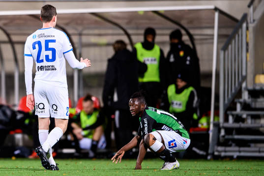 Akropolis Jesper Björkman och GAIS Michael Kargbo deppar