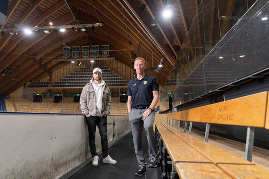 HC Davos Mathias Bromé och assisterande tränare Jörgen