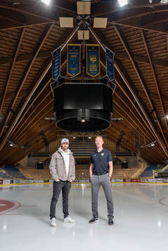 HC Davos Mathias Bromé och assisterande tränare Jörgen