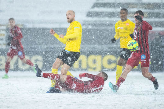 Mjällbys Viktor Gustafson och Östersunds Ludvig Fritzson