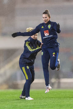 Rebecka Blomqvist and Emma Berglund of the Swedish women's