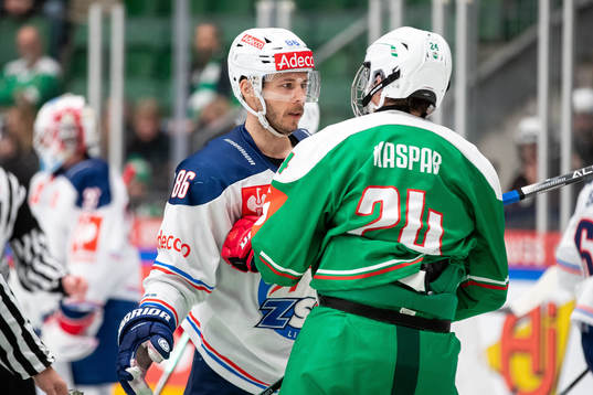 Dario Trutmann of Zurich and Marco Kasper of Rögle