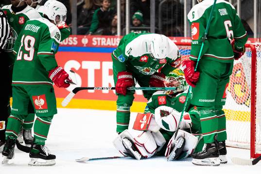 Goalkeeper Christoffer Rifalk of Rögle looks dejected