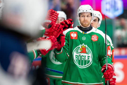 Ted Brithén of Rögle celebrates 1-1