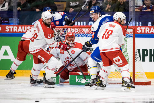 Klagenfurts Martin Schumning and Leksands Martin Karlsson