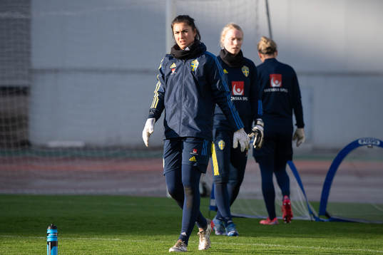 Goalkeeper Zecira Musovic of the Swedish women's national