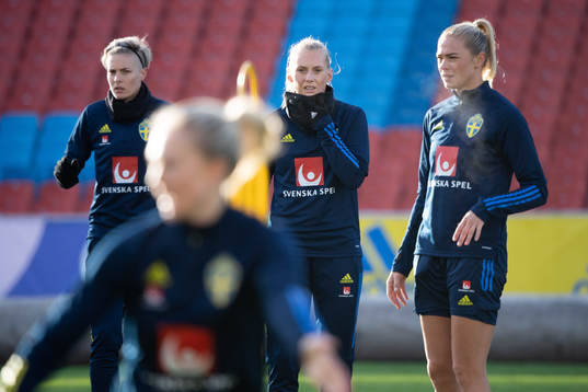 Lina Hurtig, Stina Blackstenius and Fridolina Rolfö  of