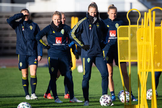 Mimmi Larsson and Amanda Ilestedt of the Swedish women's