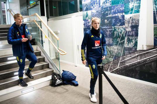 Nilla Fischer and Filippa Angeldahl of the Swedish women's