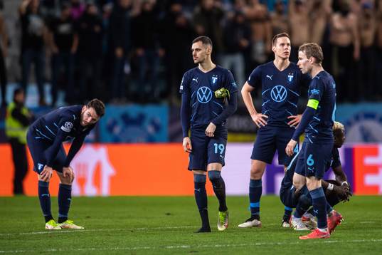 Players of Malmö FF look dejected
