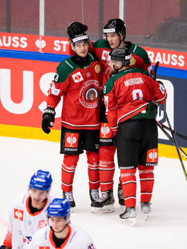 Elmer Söderblom of Frölunda celebrates scoring 3-1 with