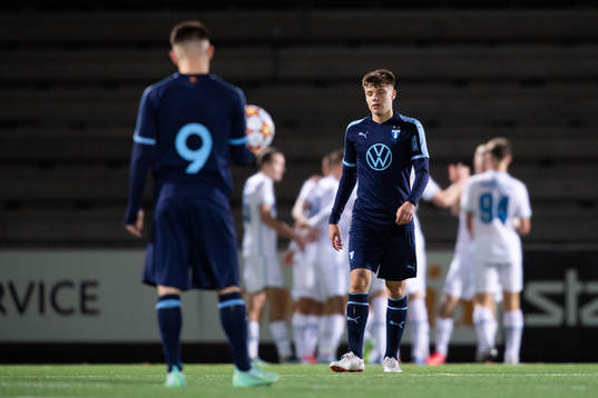 August Karlin of Malmö FF looks dejected