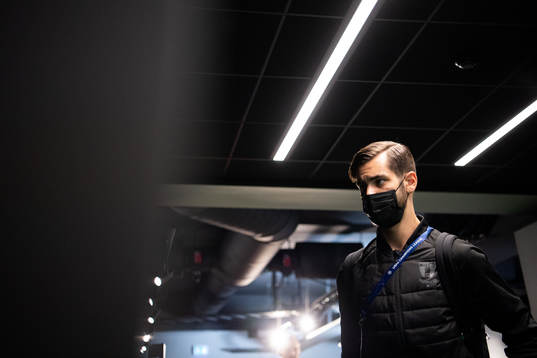 Adi Nalic of Malmö FF arrive at the arena