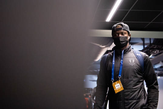 Bonke Innocent of Malmö FF arrive at the arena