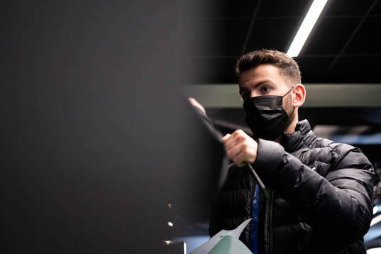 Erdal Rakip of Malmö FF arrive at the arena