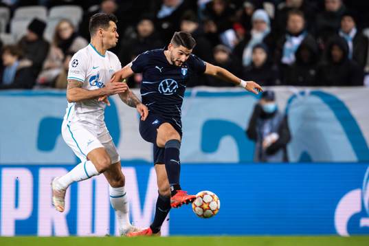 Dmitri Chistyakov of Zenit and Antonio Colak of Malmö FF