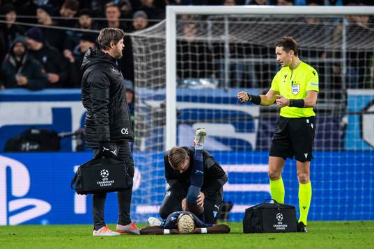 Bonke Innocent of Malmö FF receives treatment