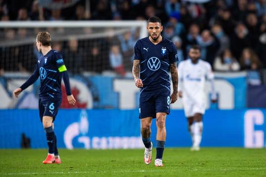 Sergio Pena of Malmö FF looks dejected