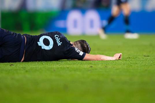 Antonio Colak of Malmö FF in pain