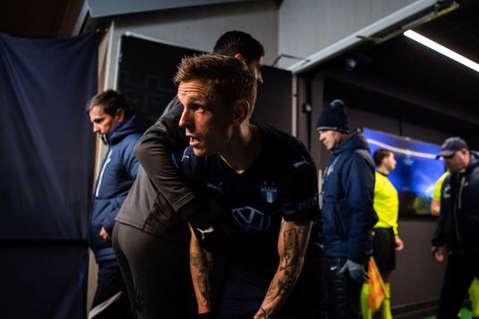 Sören Rieks of Malmö FF enters the pitch prior to the