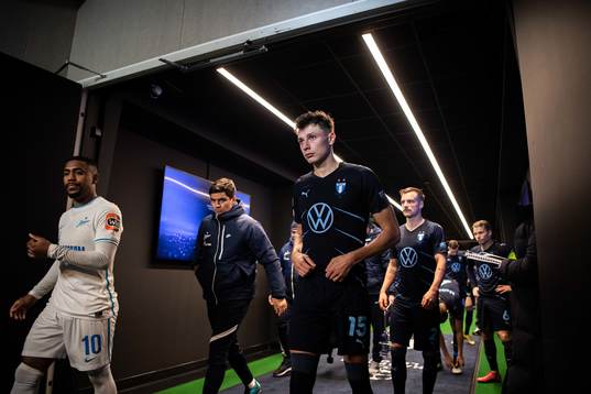 Anel Ahmedhodzic of Malmö FF enters the pitch prior to the